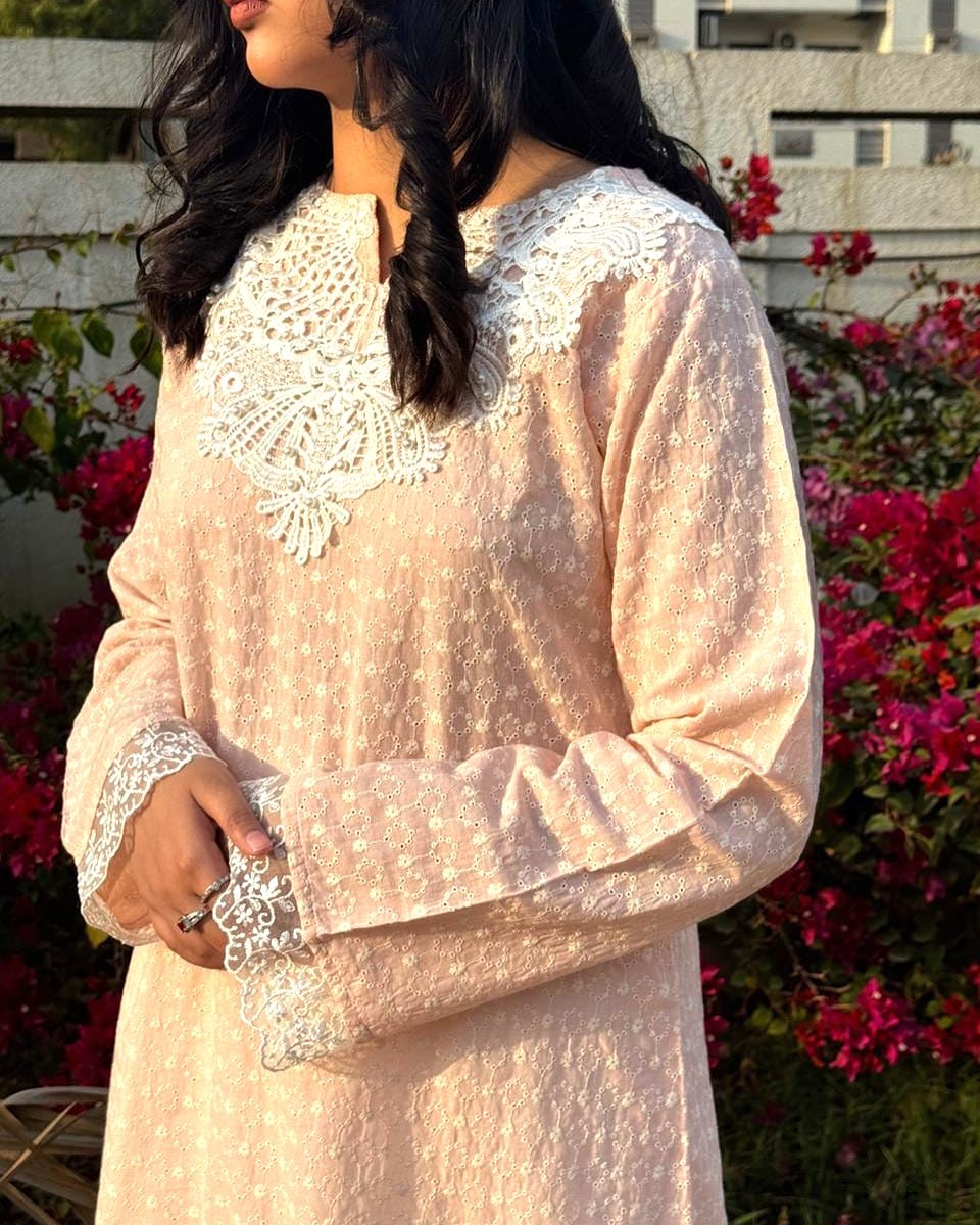 Pink Chikankari Lawn Two-Piece